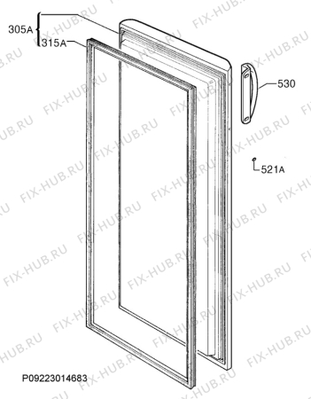 Взрыв-схема холодильника Zanussi ZFU27500XA - Схема узла Door 003